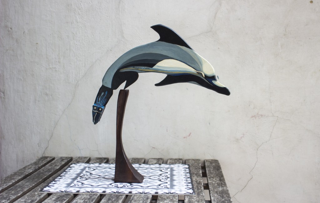 small dolphin on terrace